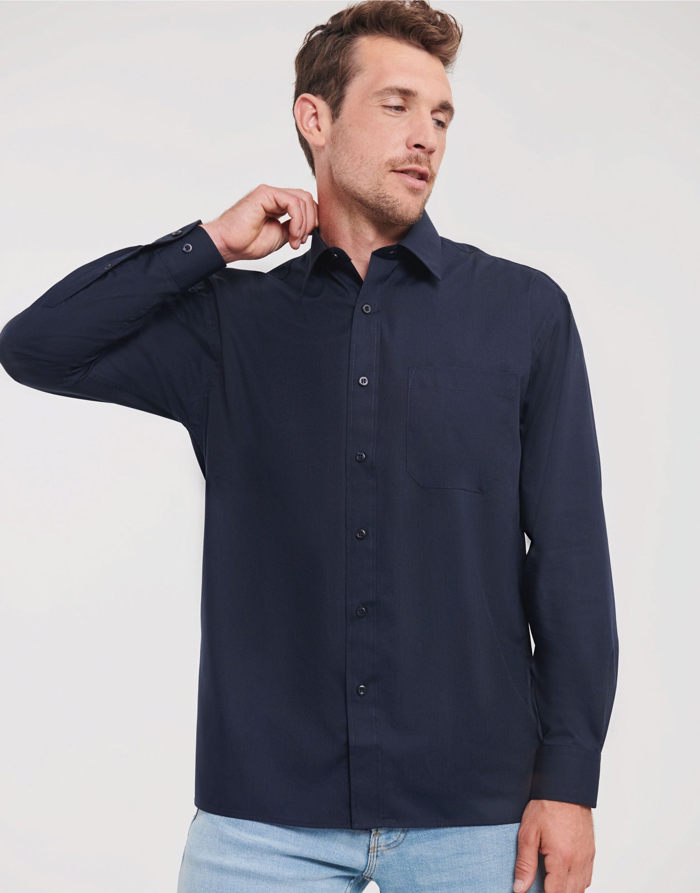 Men's Long Sleeve Classic Polycotton Poplin Shirt