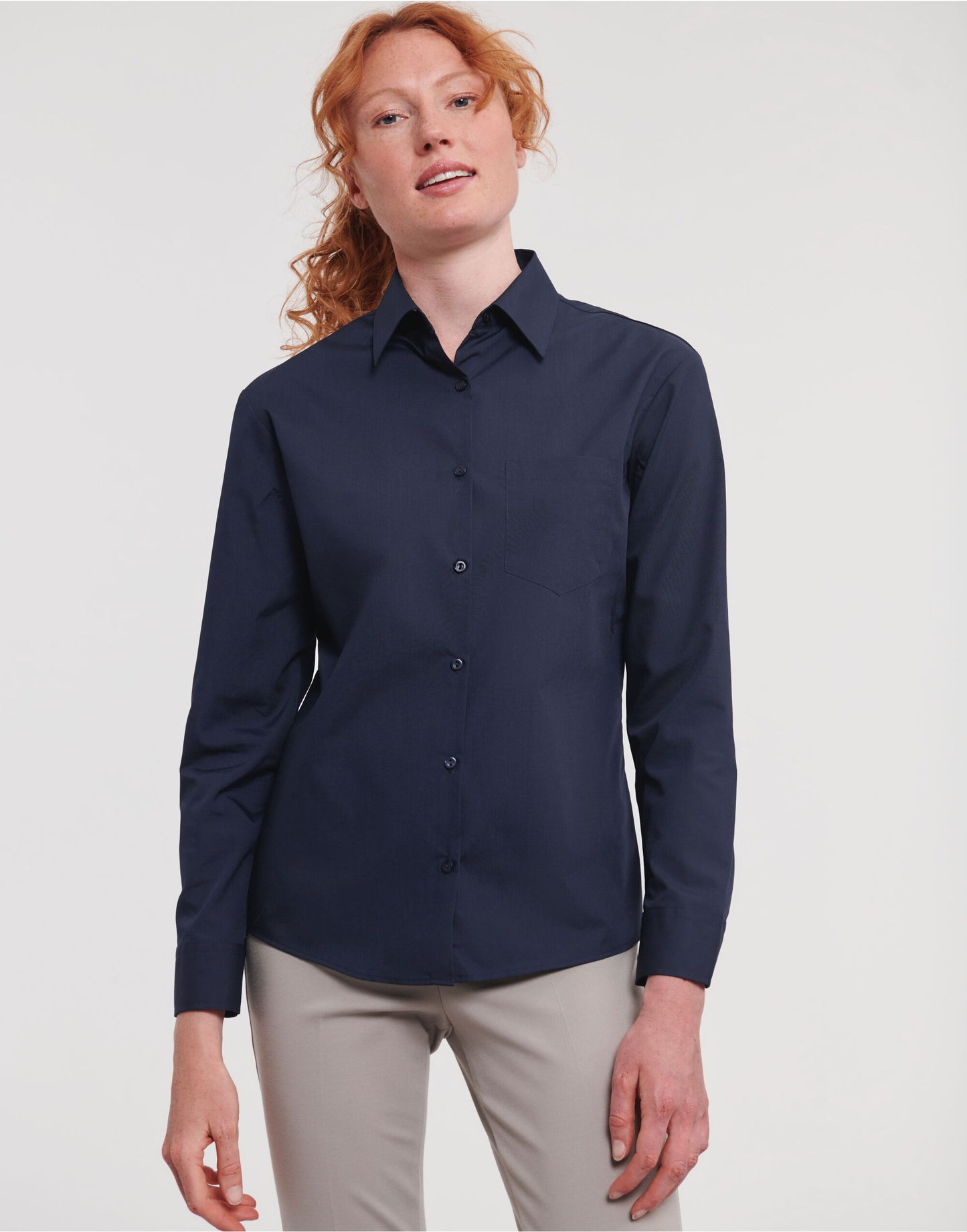 Ladies' Long Sleeve Classic Polycotton Poplin Shirt