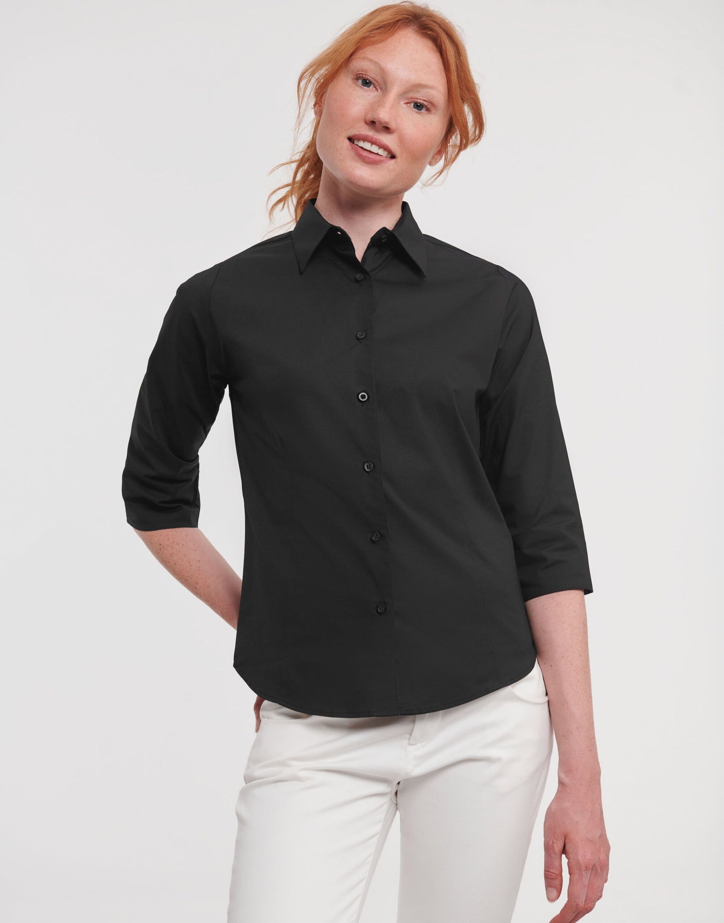 Ladies' 3/4 Sleeve Fitted Stretch Shirt