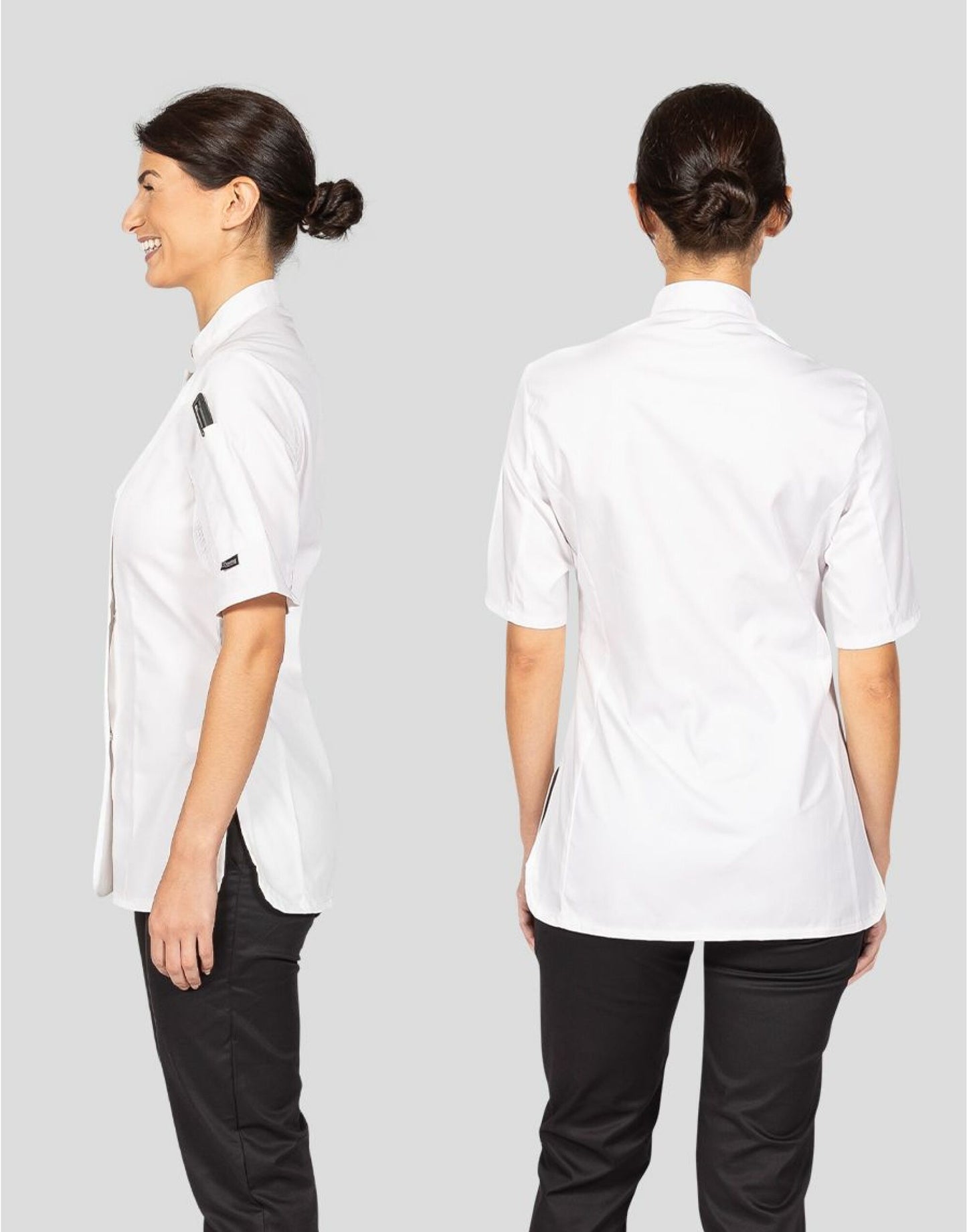 Ladies' Short Sleeve Fitted Chef's Jacket
