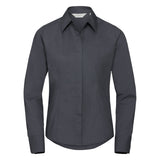 Ladies' Long Sleeve Fitted Polycotton Poplin Shirt