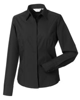 Ladies' Long Sleeve Fitted Polycotton Poplin Shirt