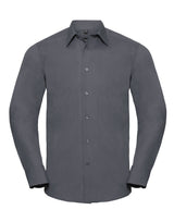 Men's Long Sleeve Tailored Polycotton Poplin Shirt