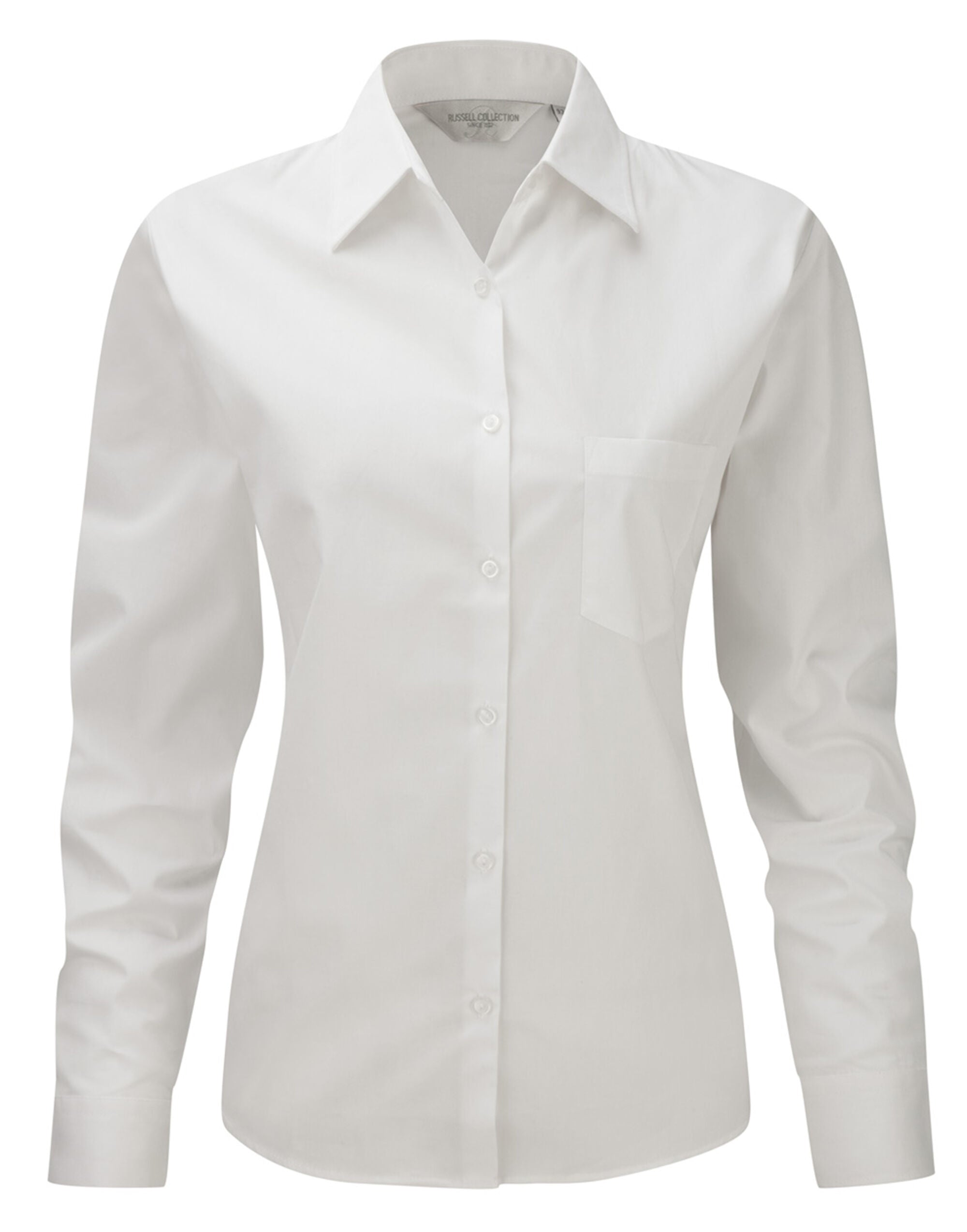 Ladies' Long Sleeve Classic Pure Cotton Poplin Shirt