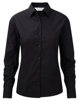 Ladies' Long Sleeve Classic Pure Cotton Poplin Shirt