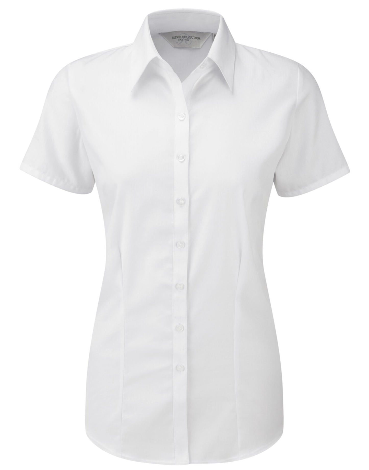Ladies' Short Sleeve Tailored Herringbone Shirt