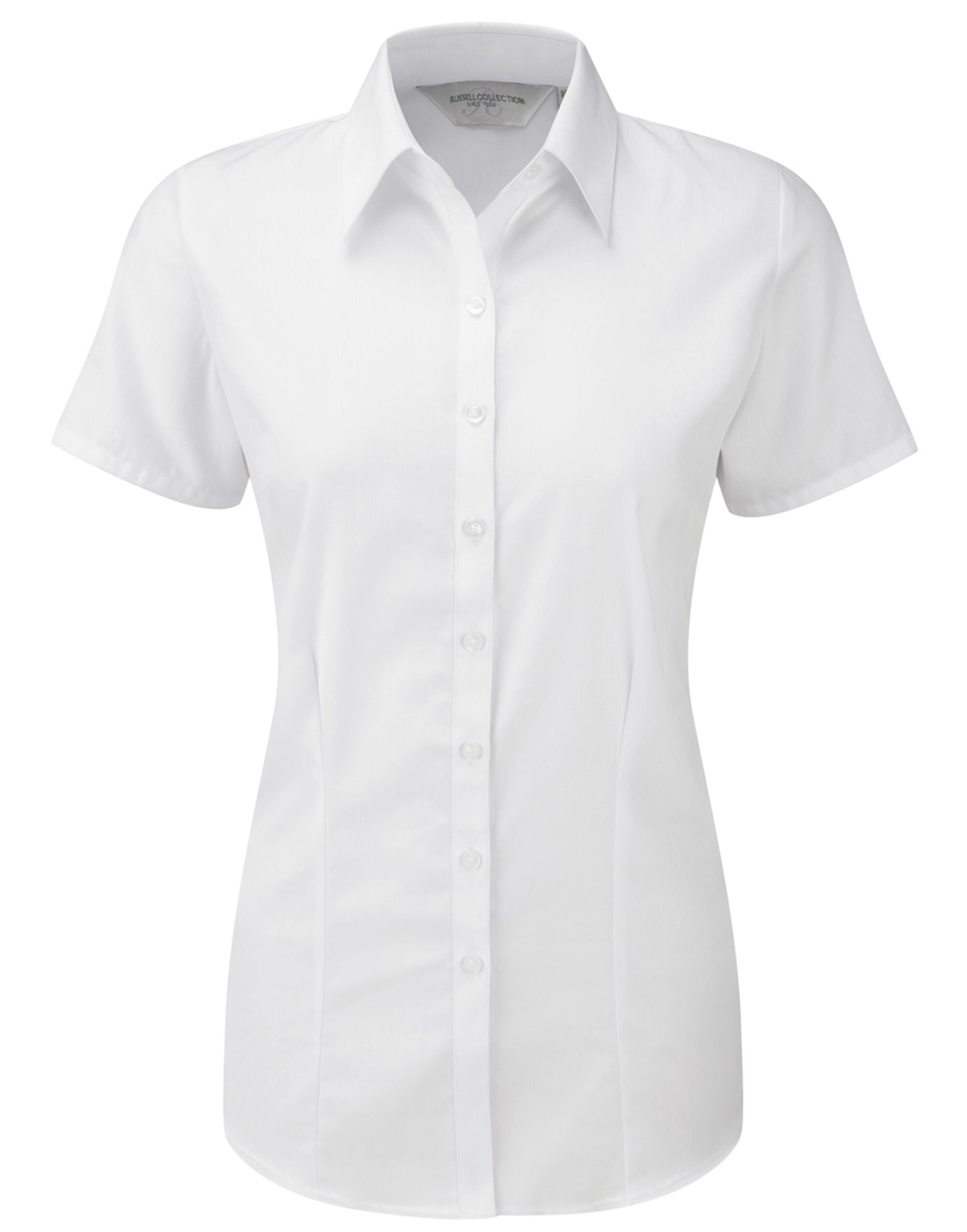 Ladies' Short Sleeve Tailored Herringbone Shirt