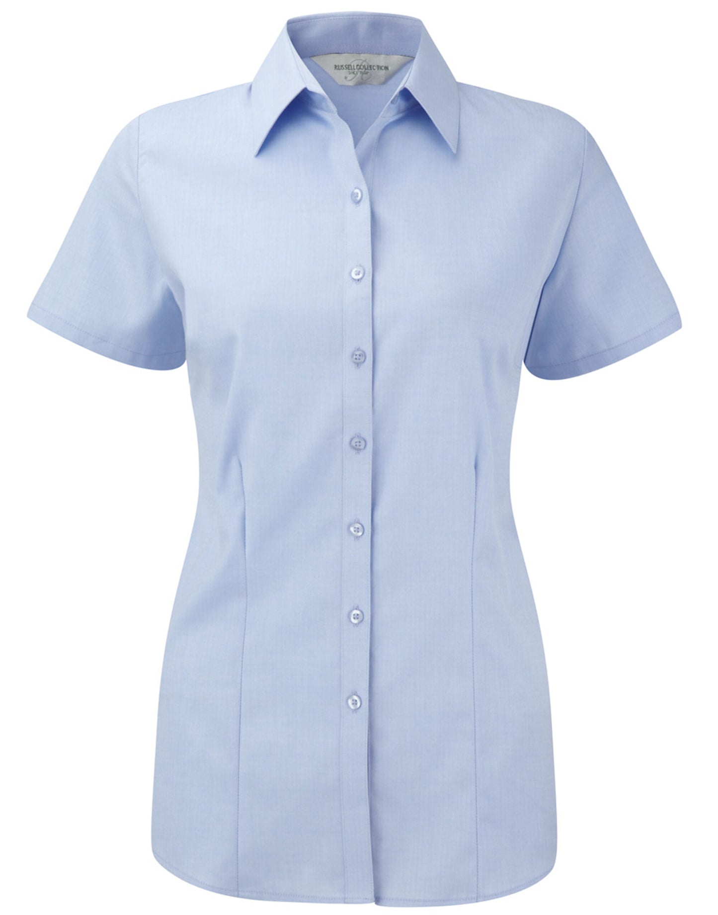 Ladies' Short Sleeve Tailored Herringbone Shirt