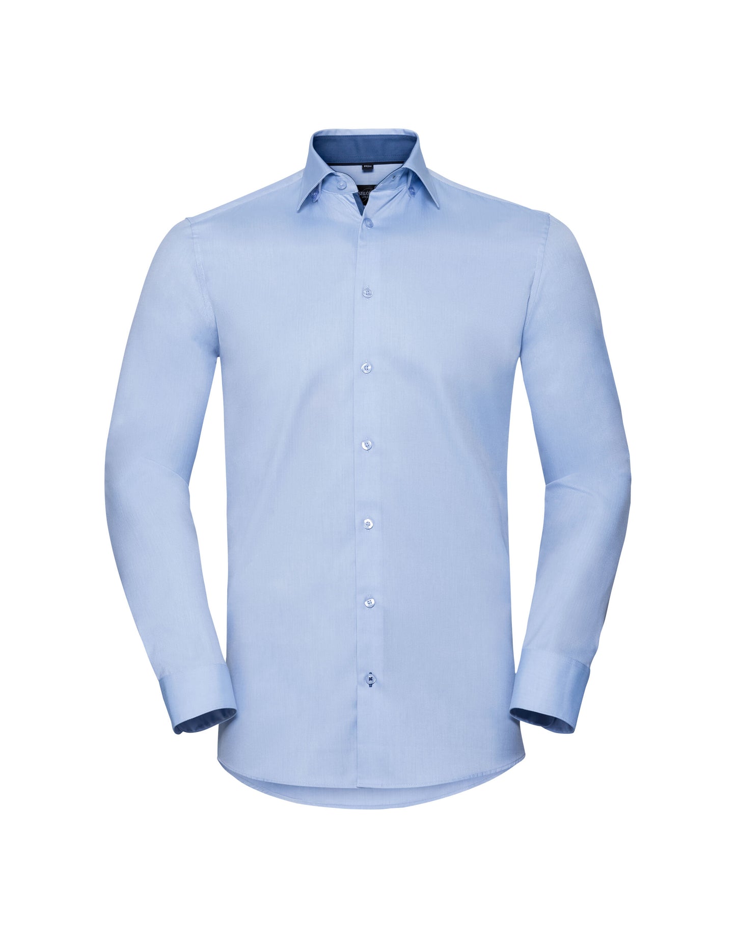 Men's Long Sleeve Tailored Contrast Herringbone Shirt 