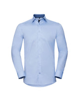 Men's Long Sleeve Tailored Contrast Herringbone Shirt 