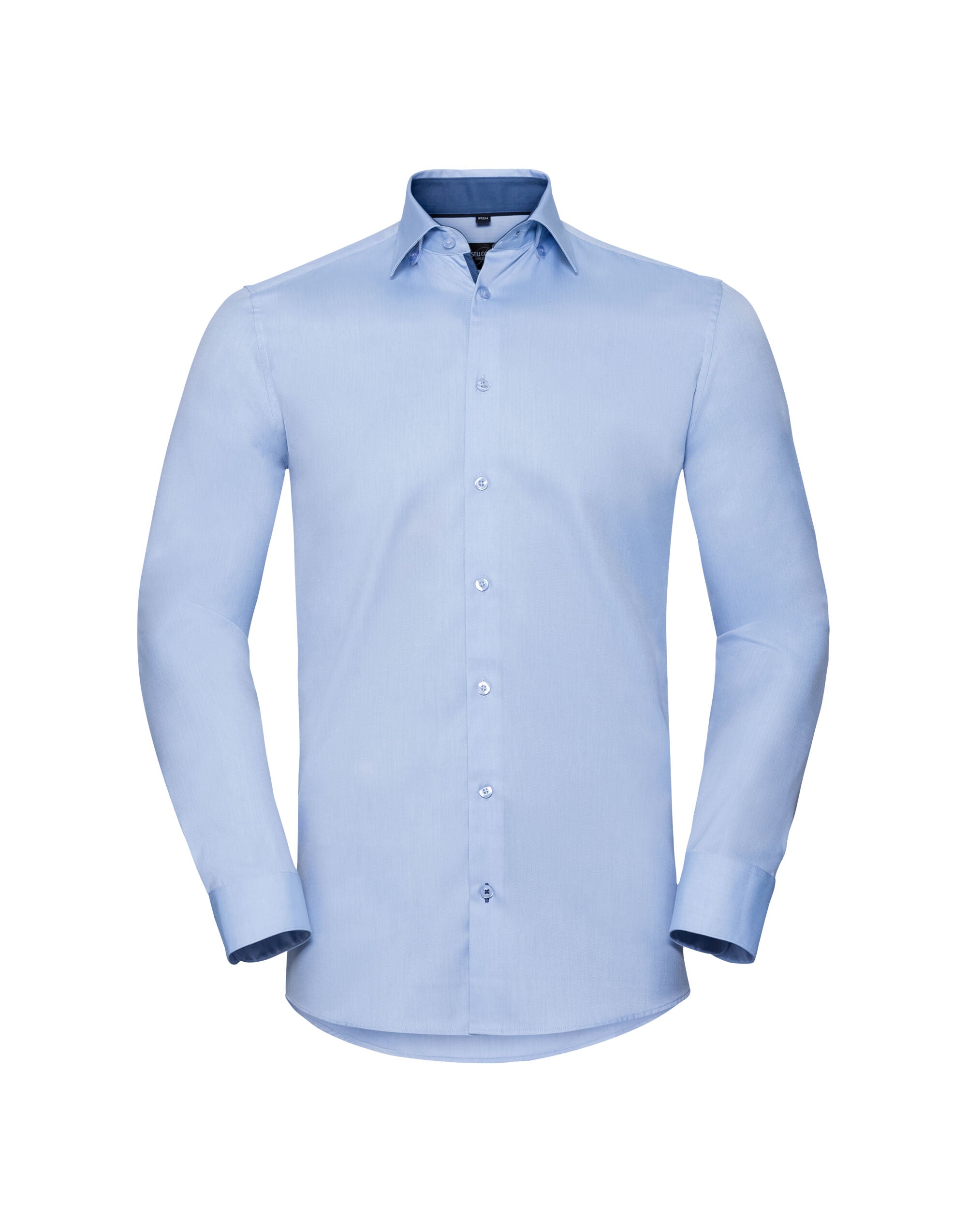 Men's Long Sleeve Tailored Contrast Herringbone Shirt 
