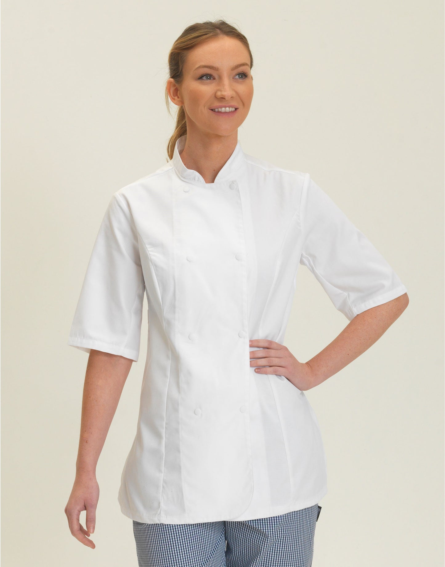 Ladies' Short Sleeve Fitted Chef's Jacket