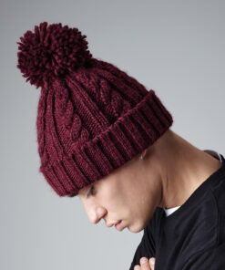 Cable knit melange beanie