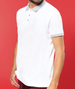 Two-tone piqué polo shirt