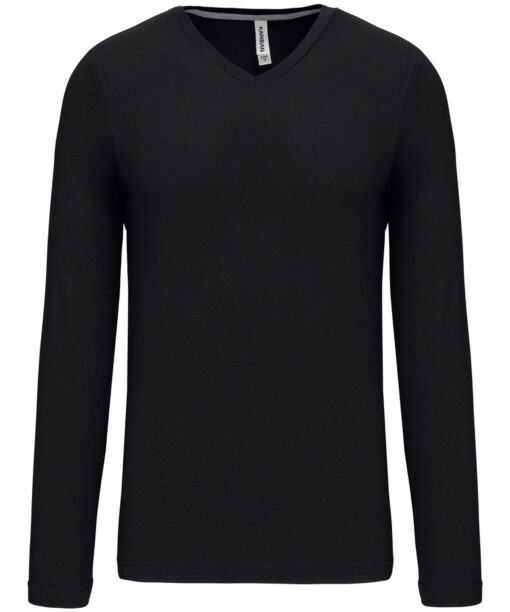 Men's long-sleeved V-neck T-shirt