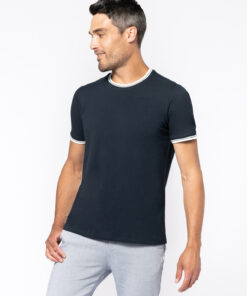 Men's piqué knit crew neck T-shirt