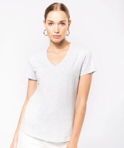 Ladies' short-sleeved V-neck T-shirt