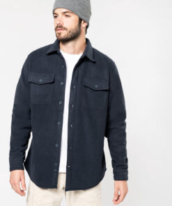 Sherpa-lined fleece overshirt