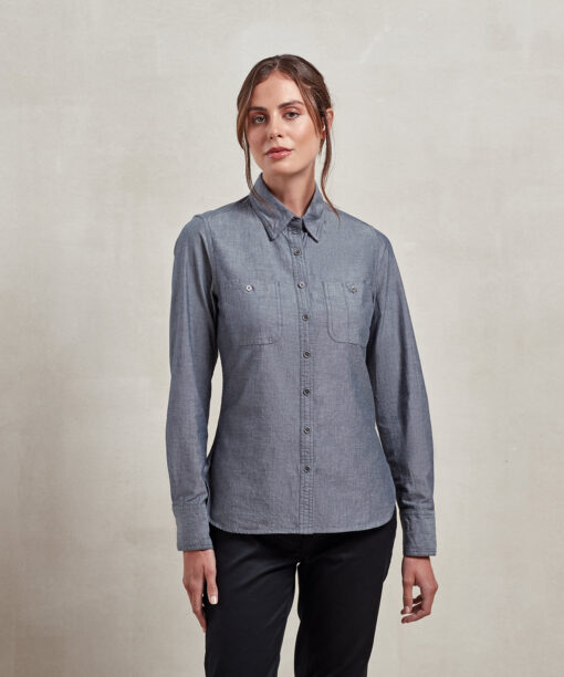 Womens Chambray shirt, organic and Fairtrade certified