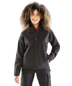 Womens recycled 3-layer printable hooded softshell