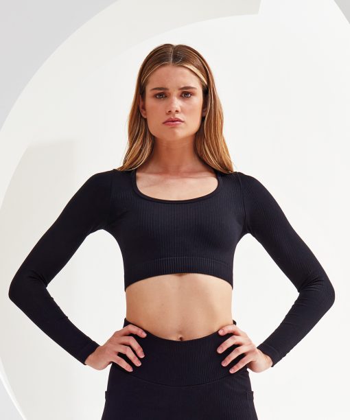 Womens TriDri® ribbed seamless '3D Fit' crop top