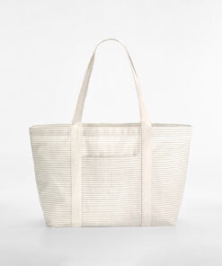 Striped organic cotton shopper