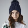 Verbier fur pop pom chunky beanie