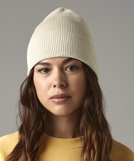 Organic cotton fine knit beanie