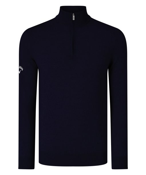 Ribbed ¼ zip Merino sweater