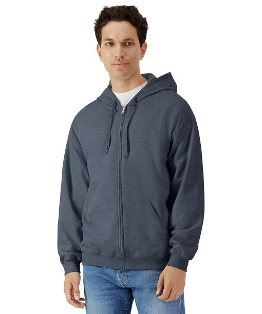 Softstyle midweight fleece adult full-zip hooded sweatshirt